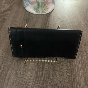 Tommy Hilfiger Black Leather Long Bifold Wallet